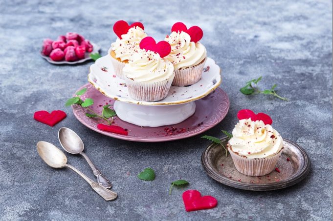Zaľúbený valentínsky cupcake